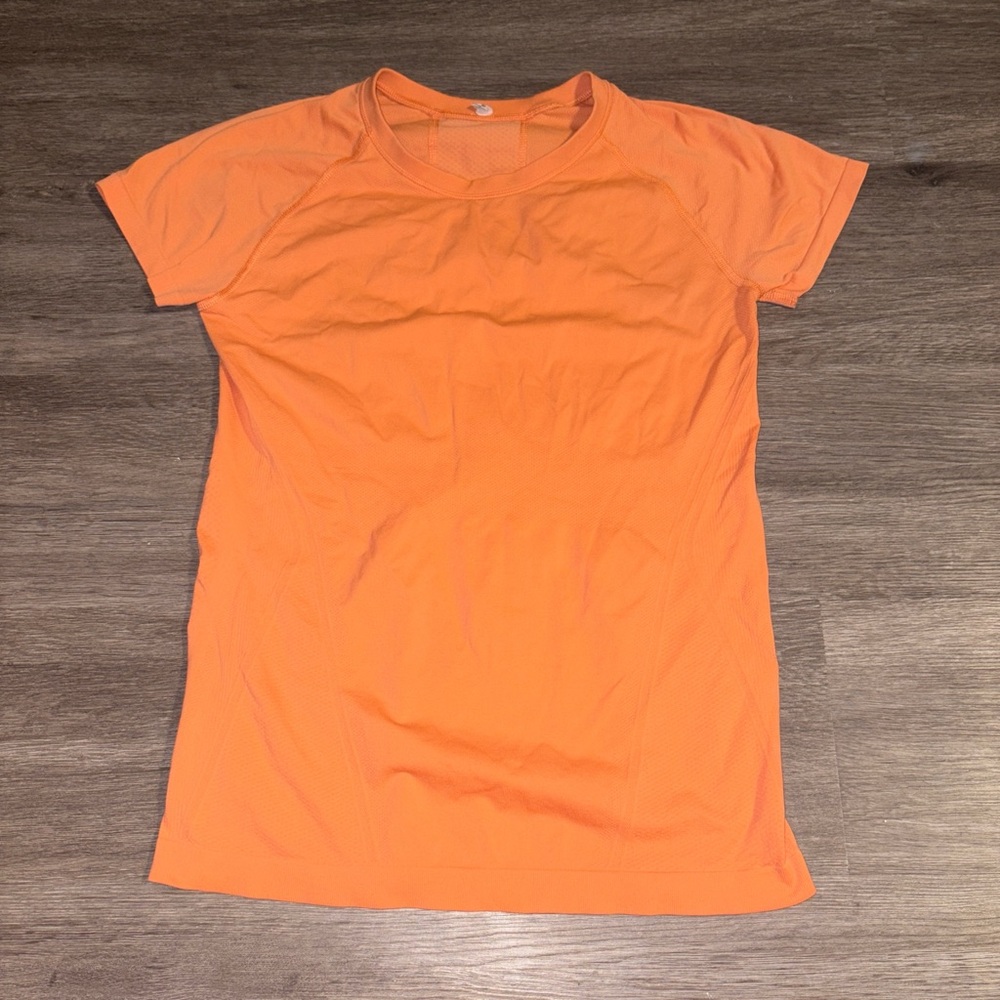 Orange Athleta Athletic Short Sleeve Top